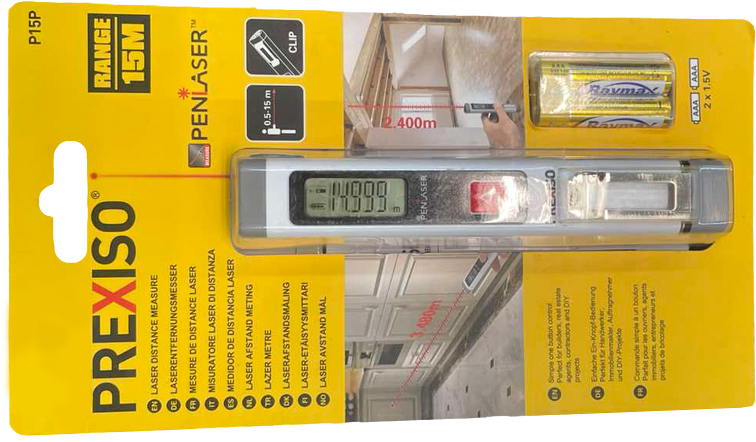 PREXISO PEN LASER W/ CLIP 15M P15P